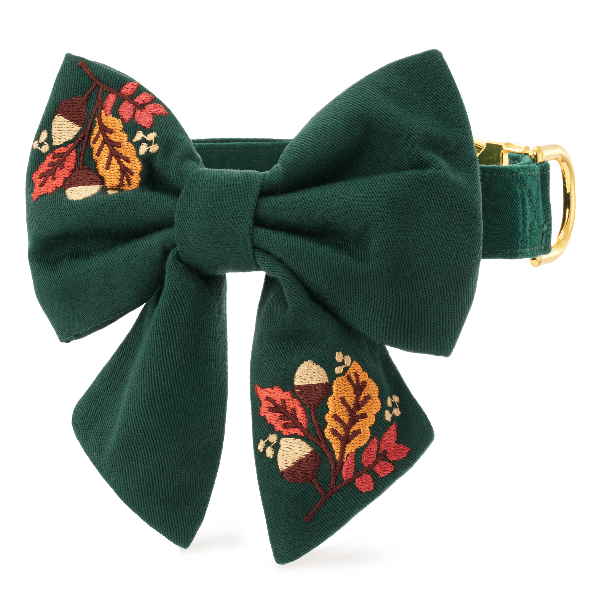 The Foggy Dog Fall Foliage Embroidered Lady Bow Collar