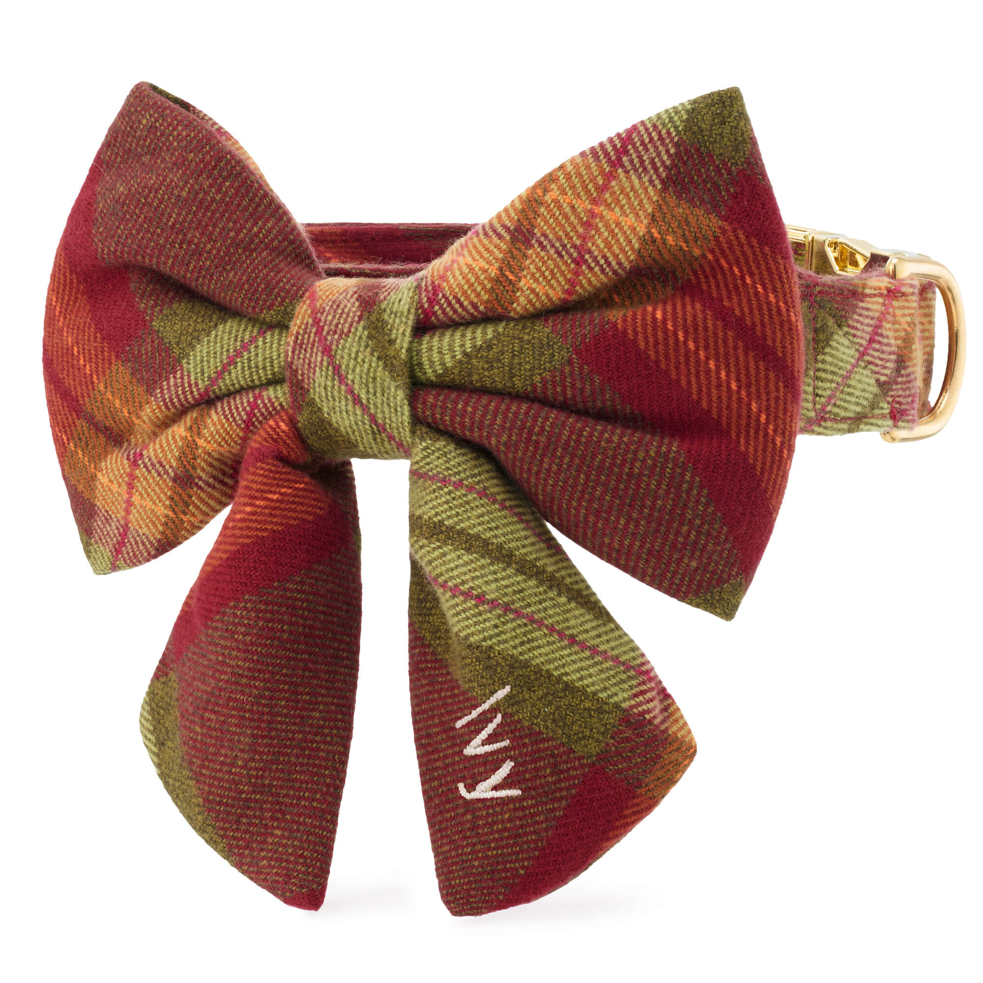 The Foggy Dog Orchard Plaid Flannel Lady Bow Collar