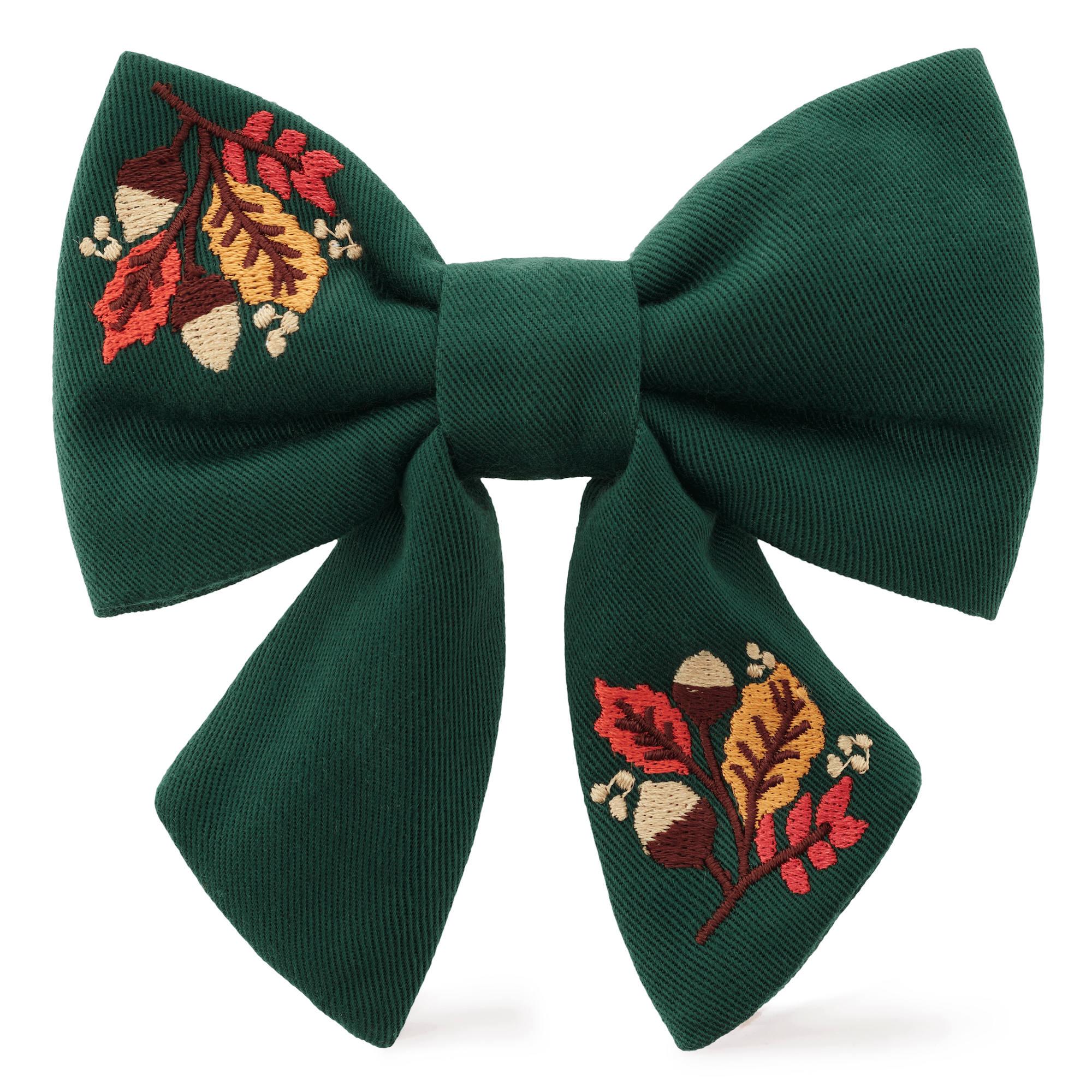 The Foggy Dog Fall Foliage Embroidered Lady Dog Bow