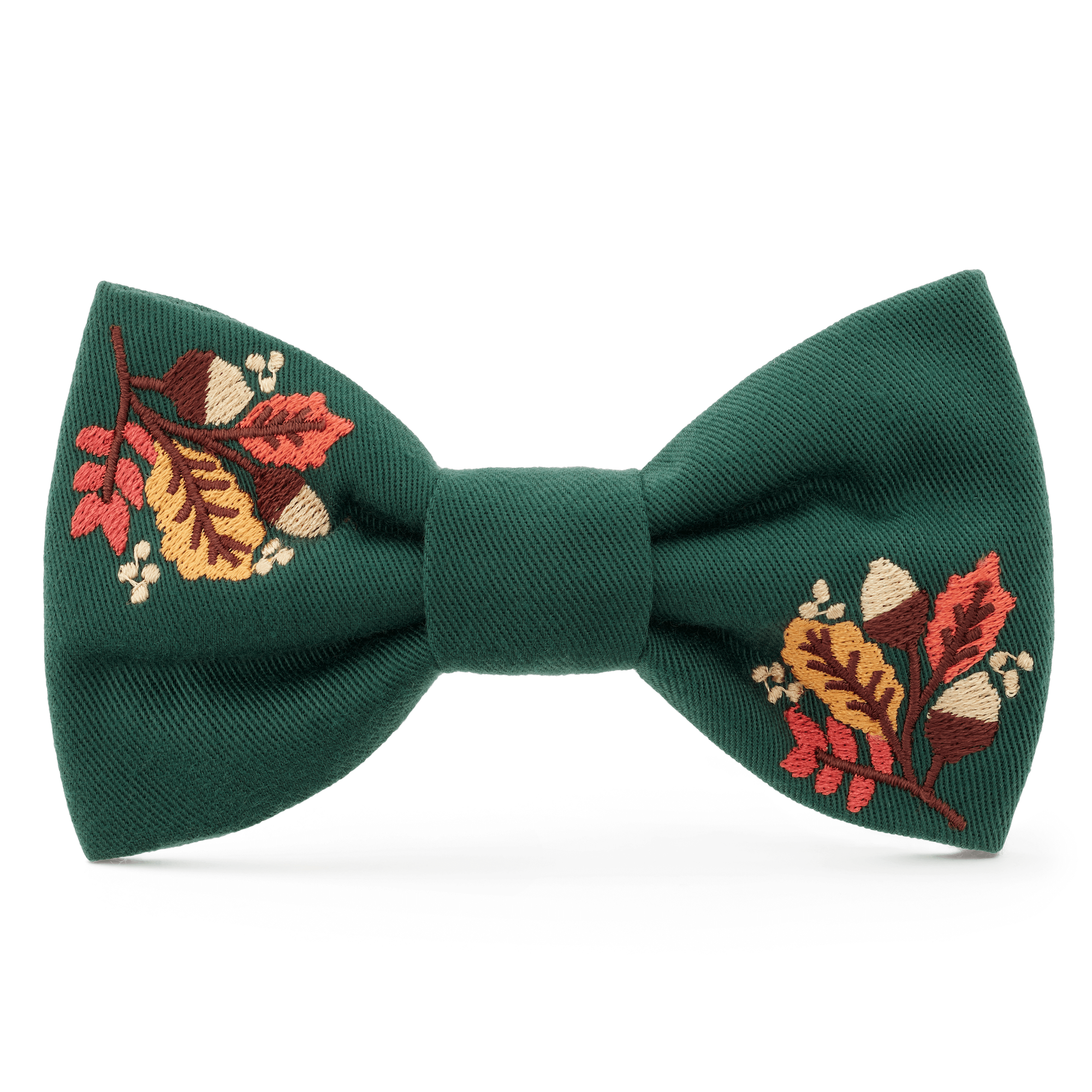 The Foggy Dog Fall Foliage Embroidered Dog Bow Tie