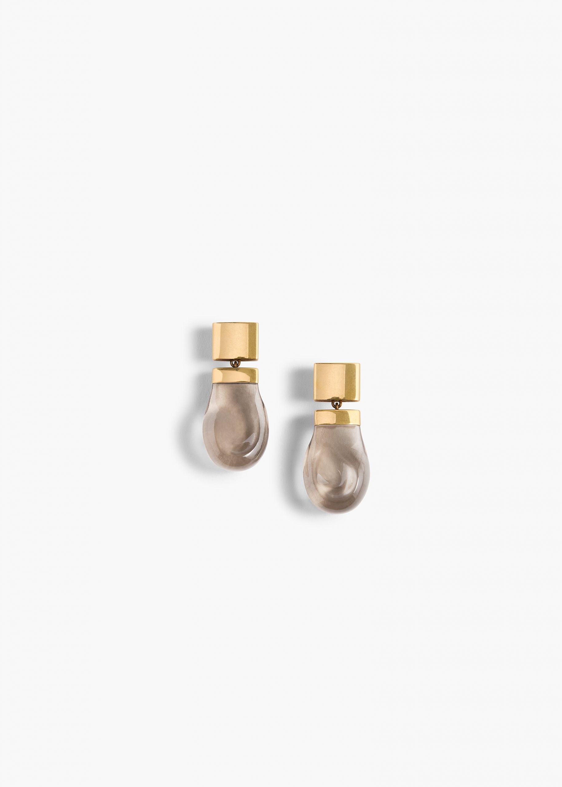 Khaite Keefe Resin Earrings in Antique Gold with Smoke