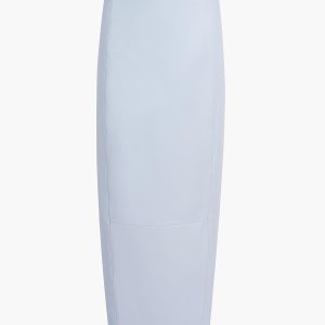 Khaite Lyle Skirt in Sky Blue Leather
