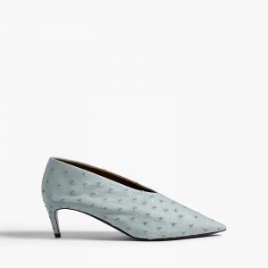 Khaite Miriam Low Pump in Frost Ostrich