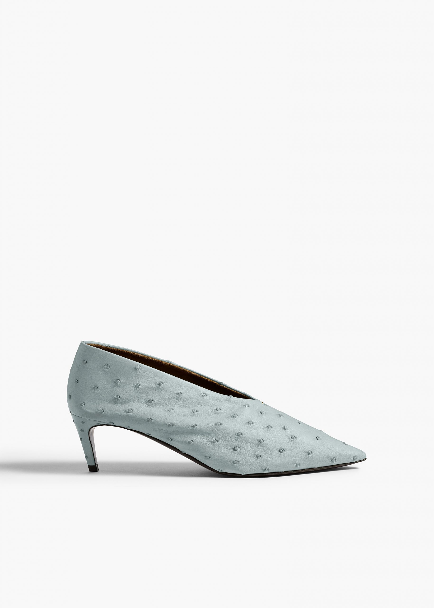 Khaite Miriam Low Pump in Frost Ostrich