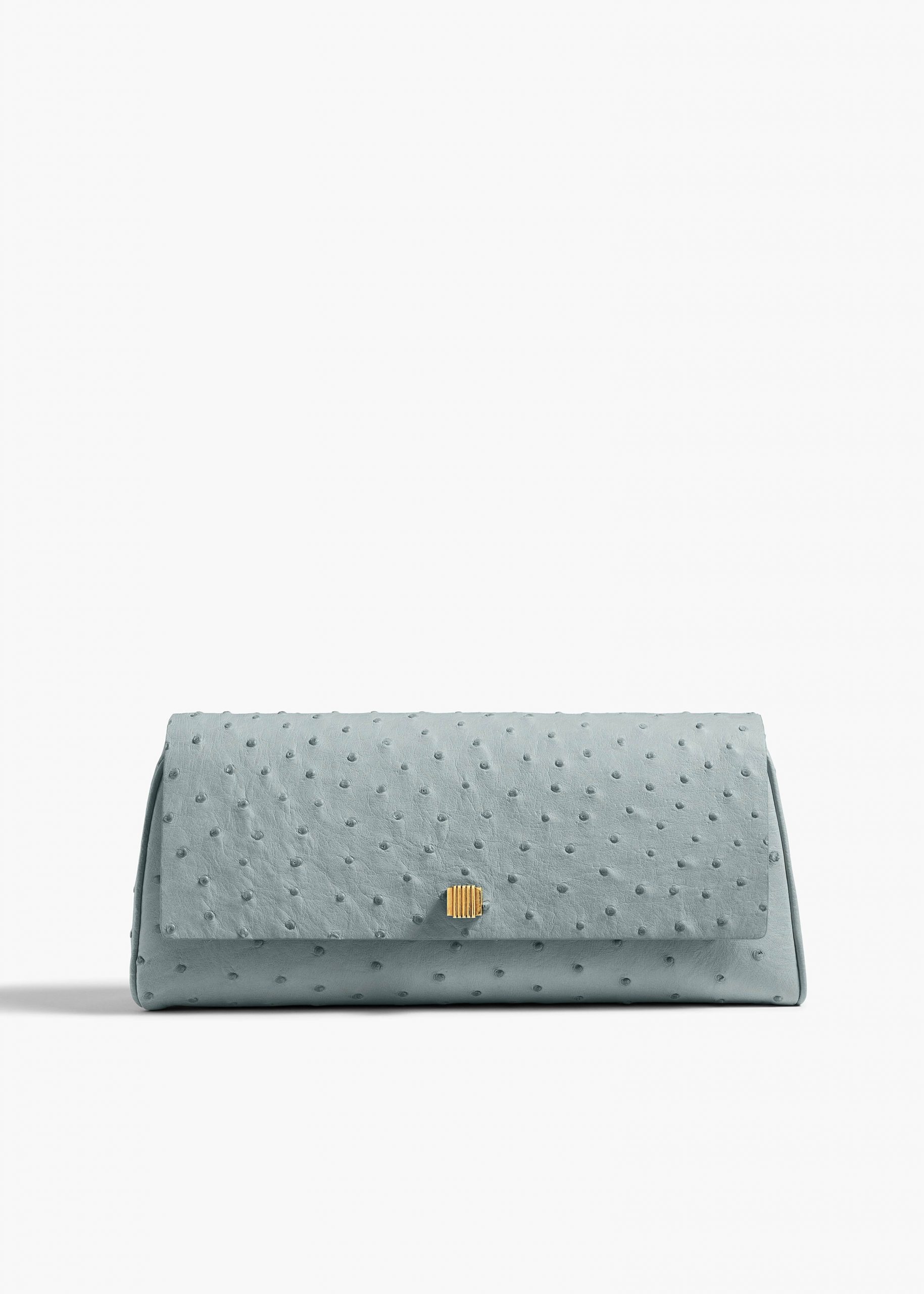 Khaite Audrey Clutch in Frost Ostrich