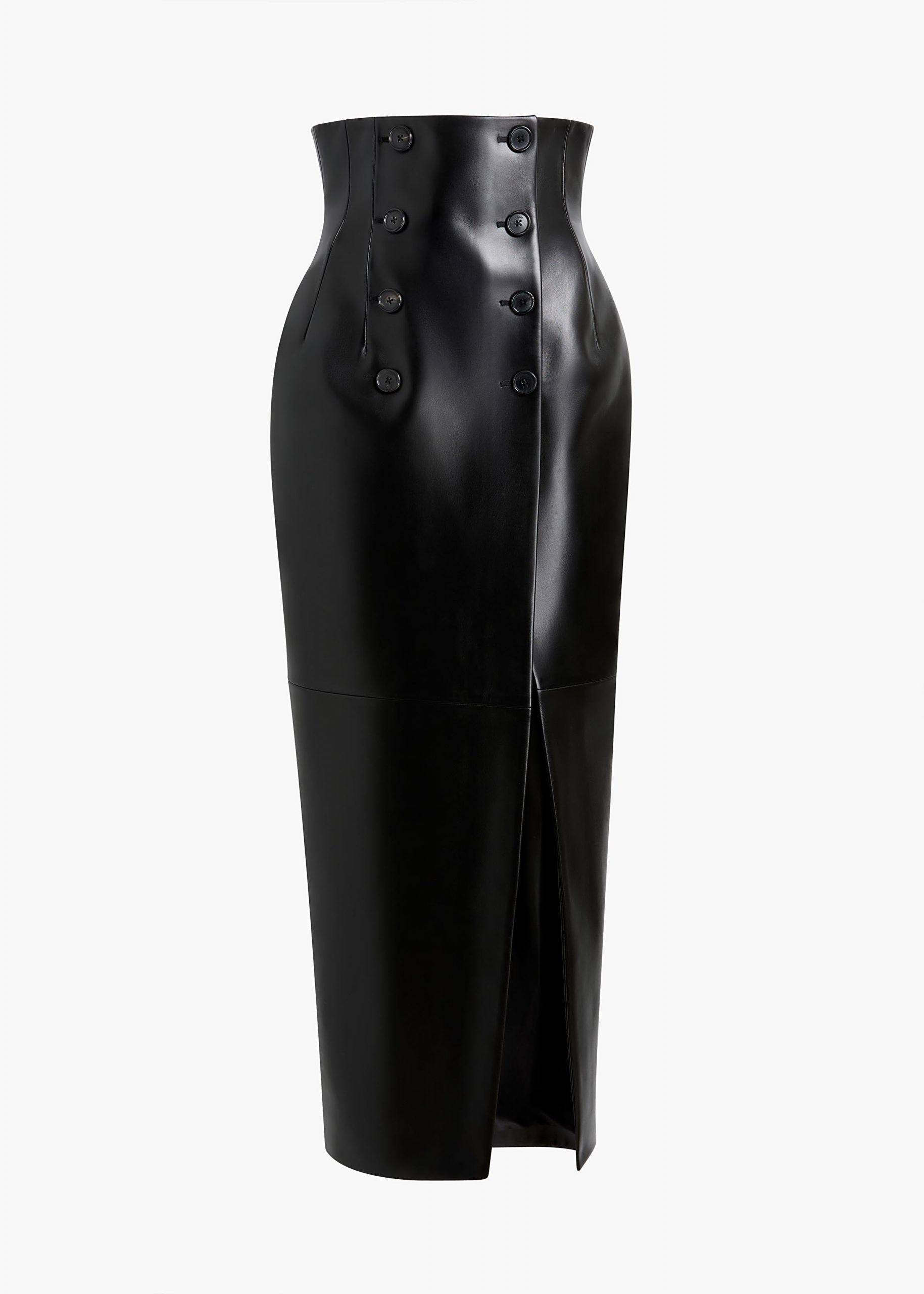 Khaite Luiza Skirt in Black Leather