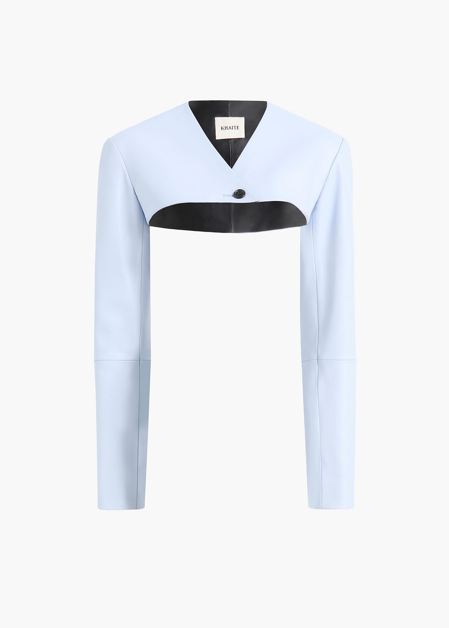 Khaite Onno Jacket in Sky Blue Leather