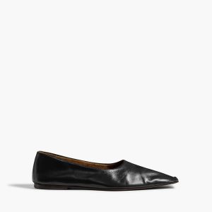 Khaite Marlene Ballerina in Black Glazed Leather