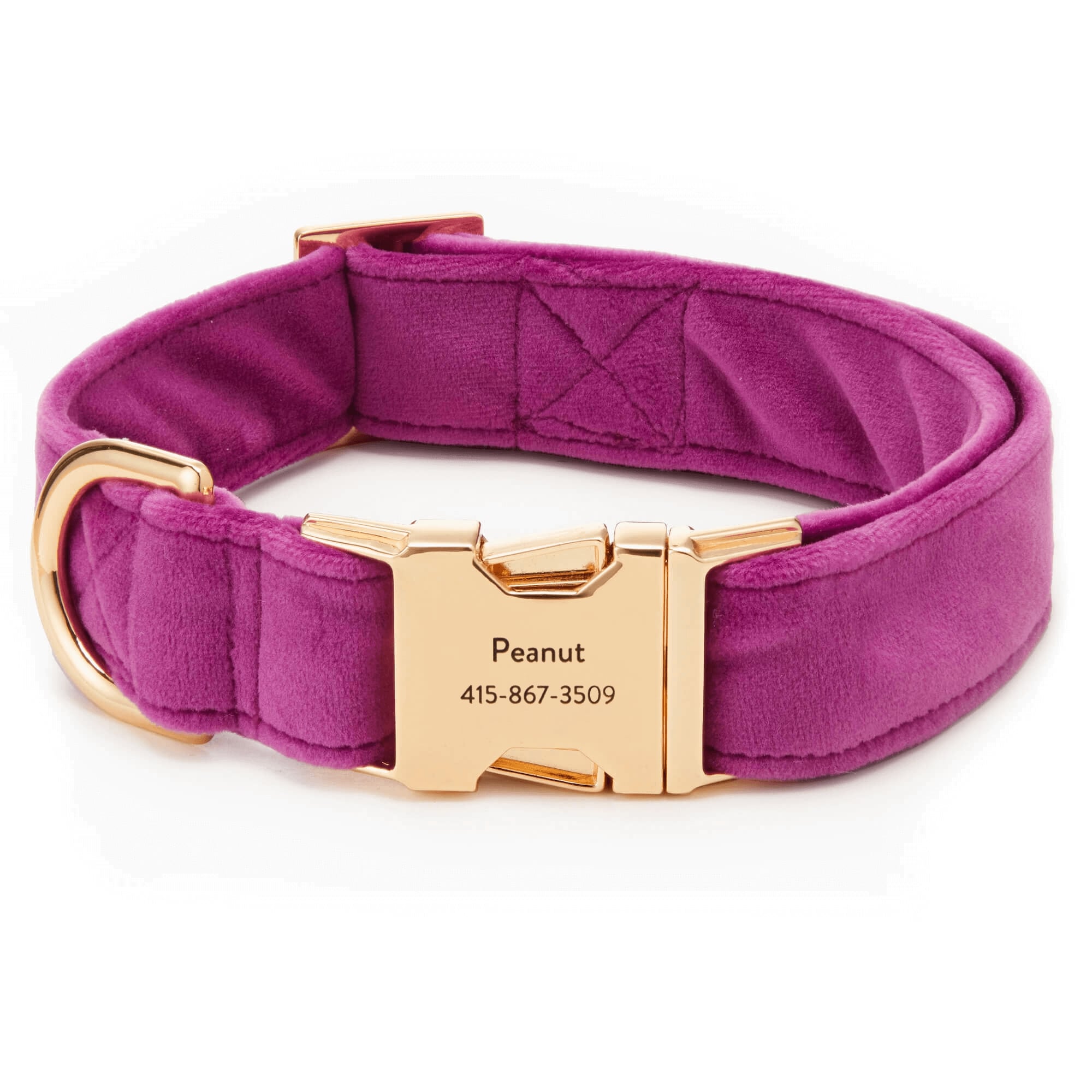 The Foggy Dog Plum Velvet Dog Collar