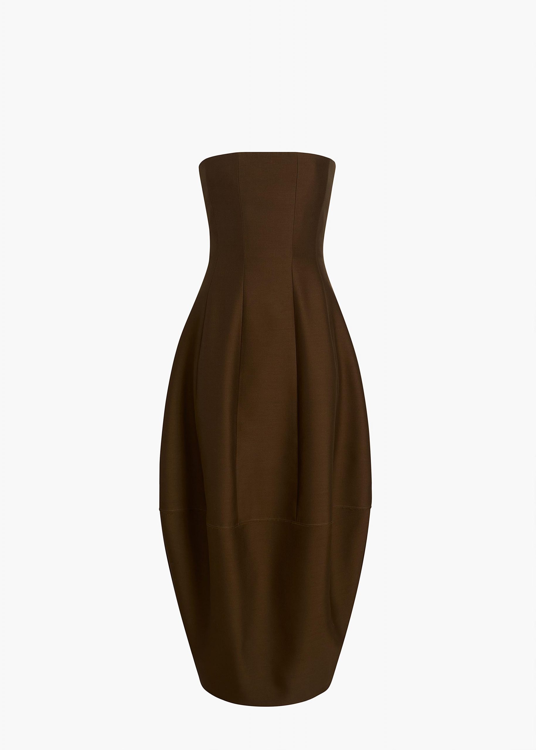 Khaite Stela Dress in Dark Olive