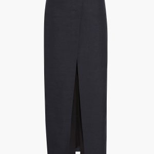 Khaite Tal Skirt in Dark Navy