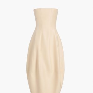 Khaite Stela Dress in Ivory Glow