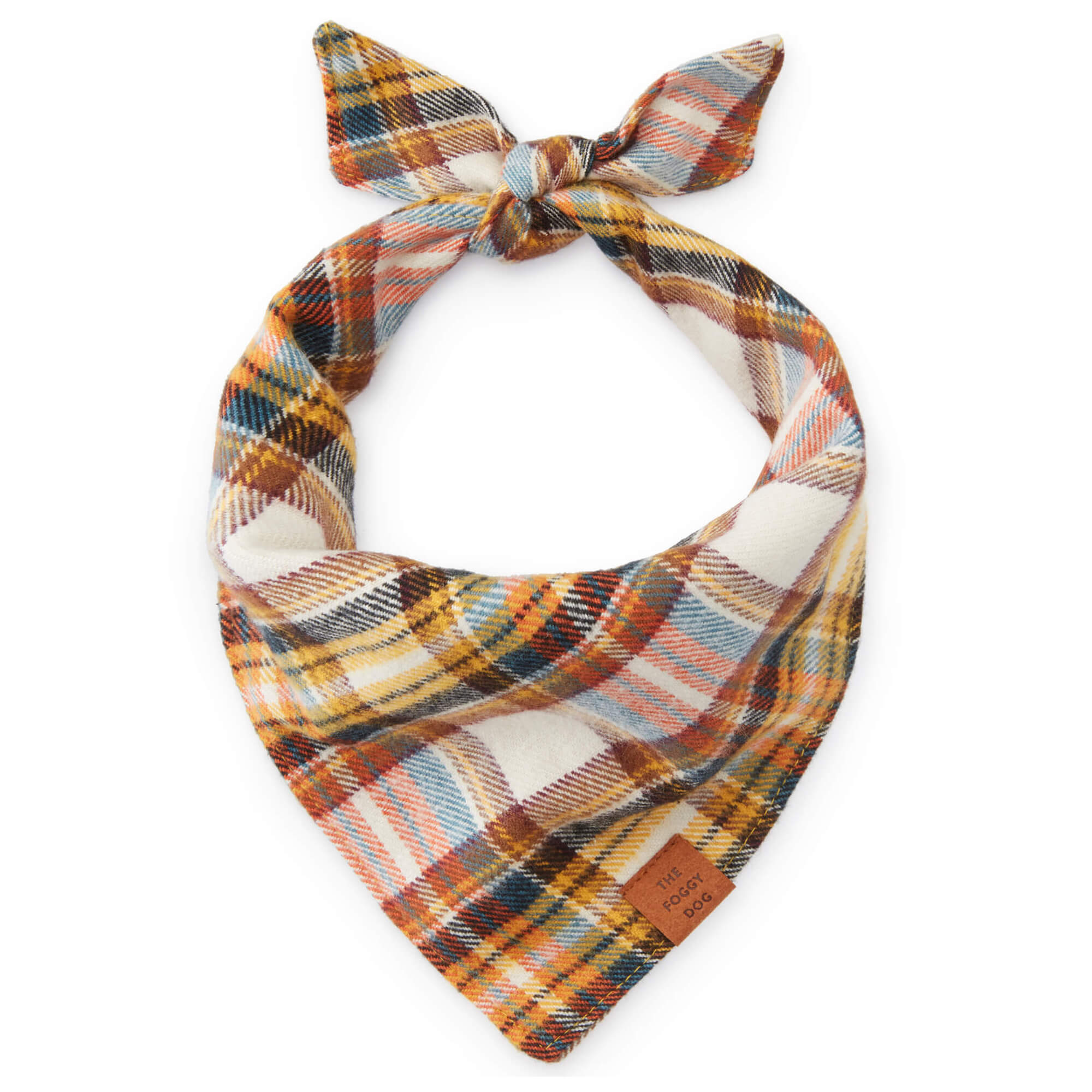 The Foggy Dog Cornucopia Plaid Flannel Dog Bandana