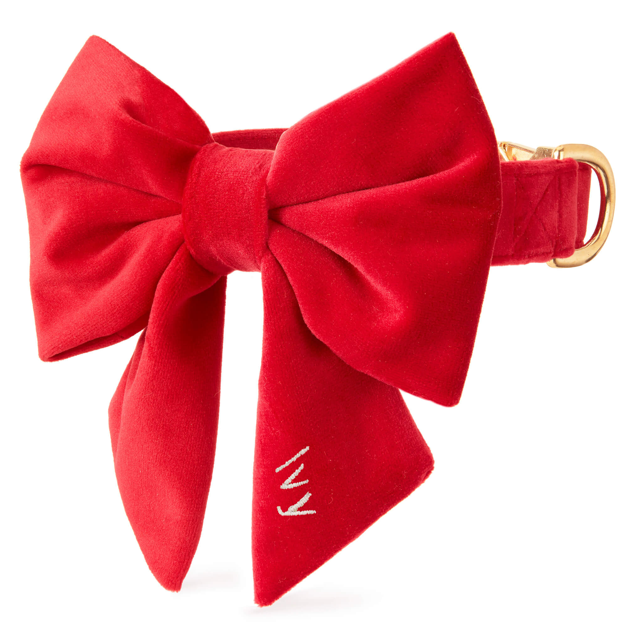 The Foggy Dog Cranberry Velvet Lady Bow Collar