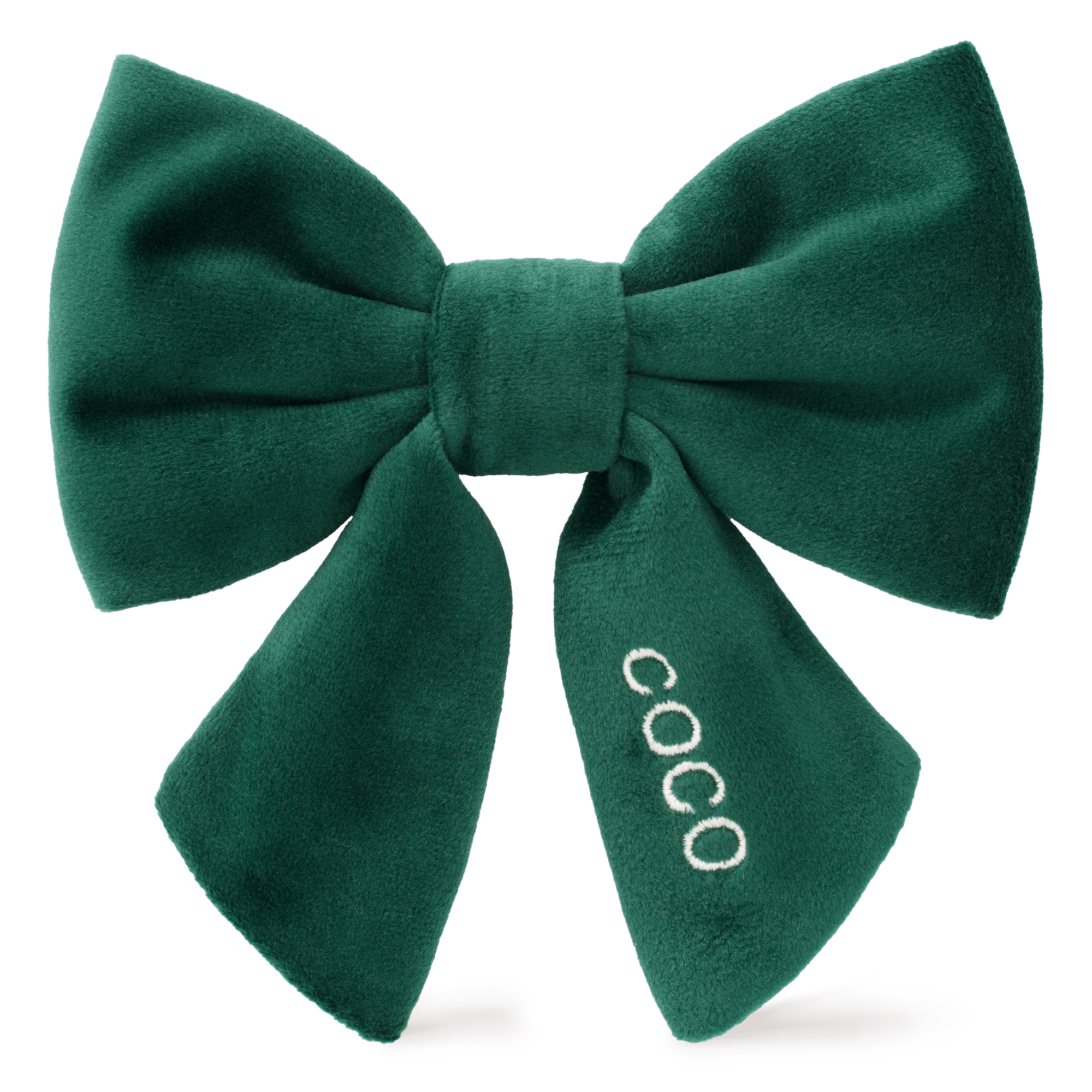 The Foggy Dog Forest Green Velvet Lady Dog Bow