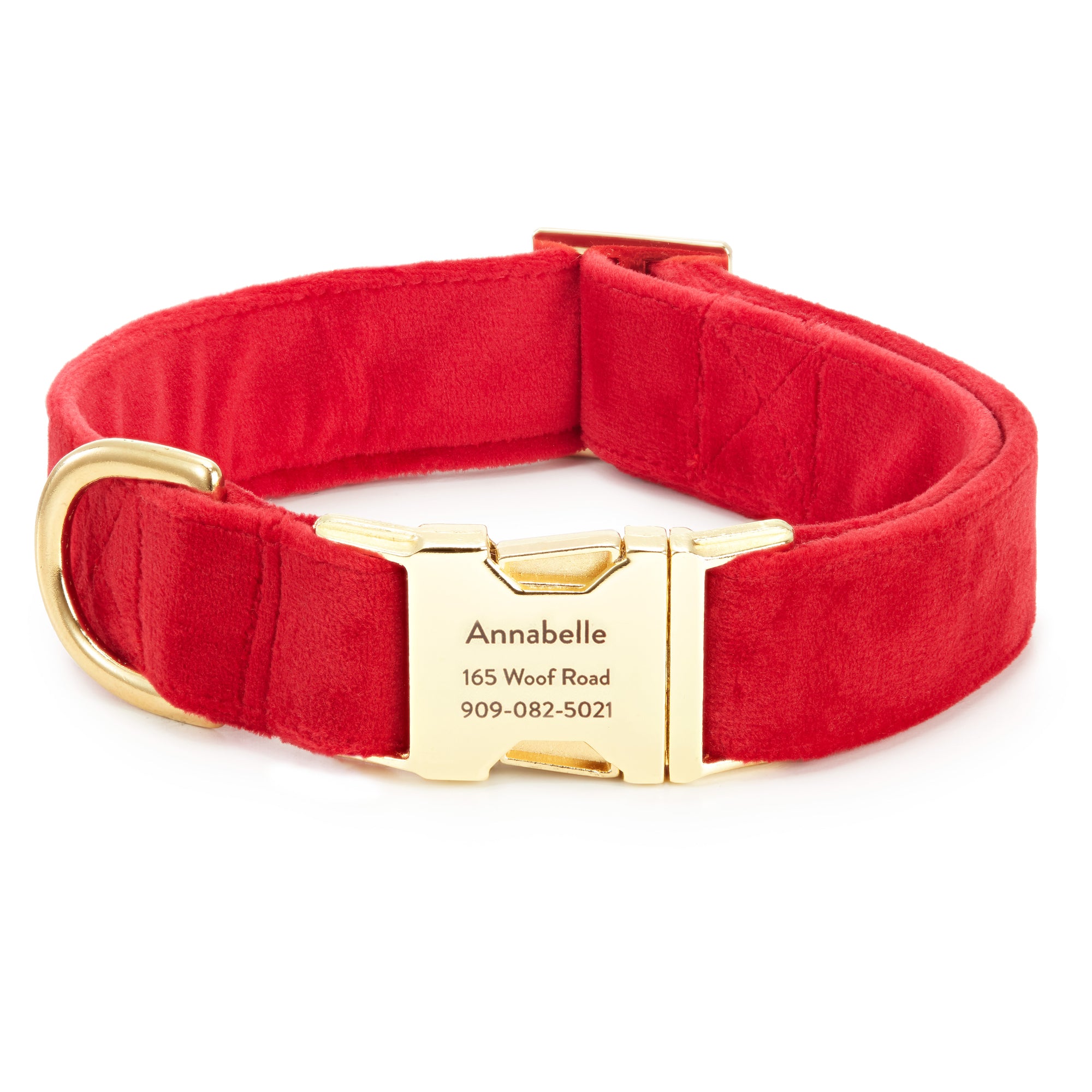 The Foggy Dog Cranberry Velvet Dog Collar