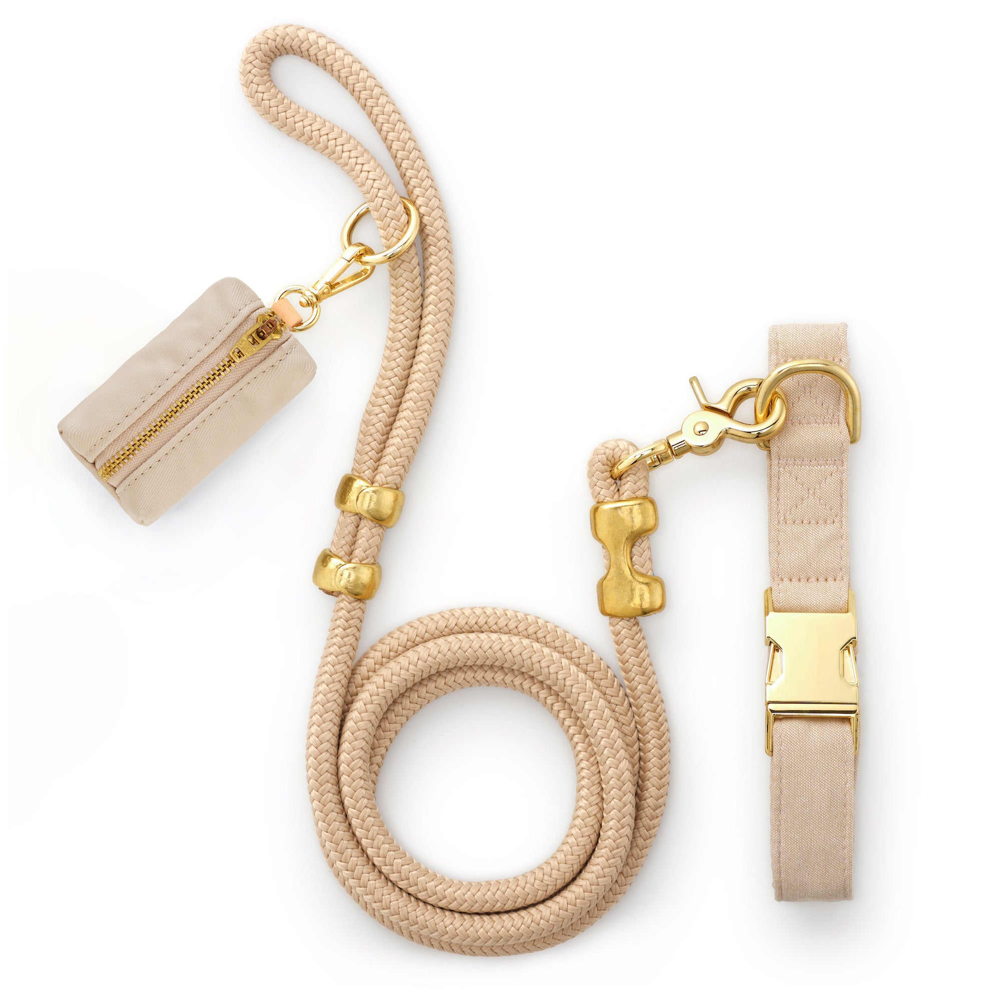The Foggy Dog Flax Collar Walk Set