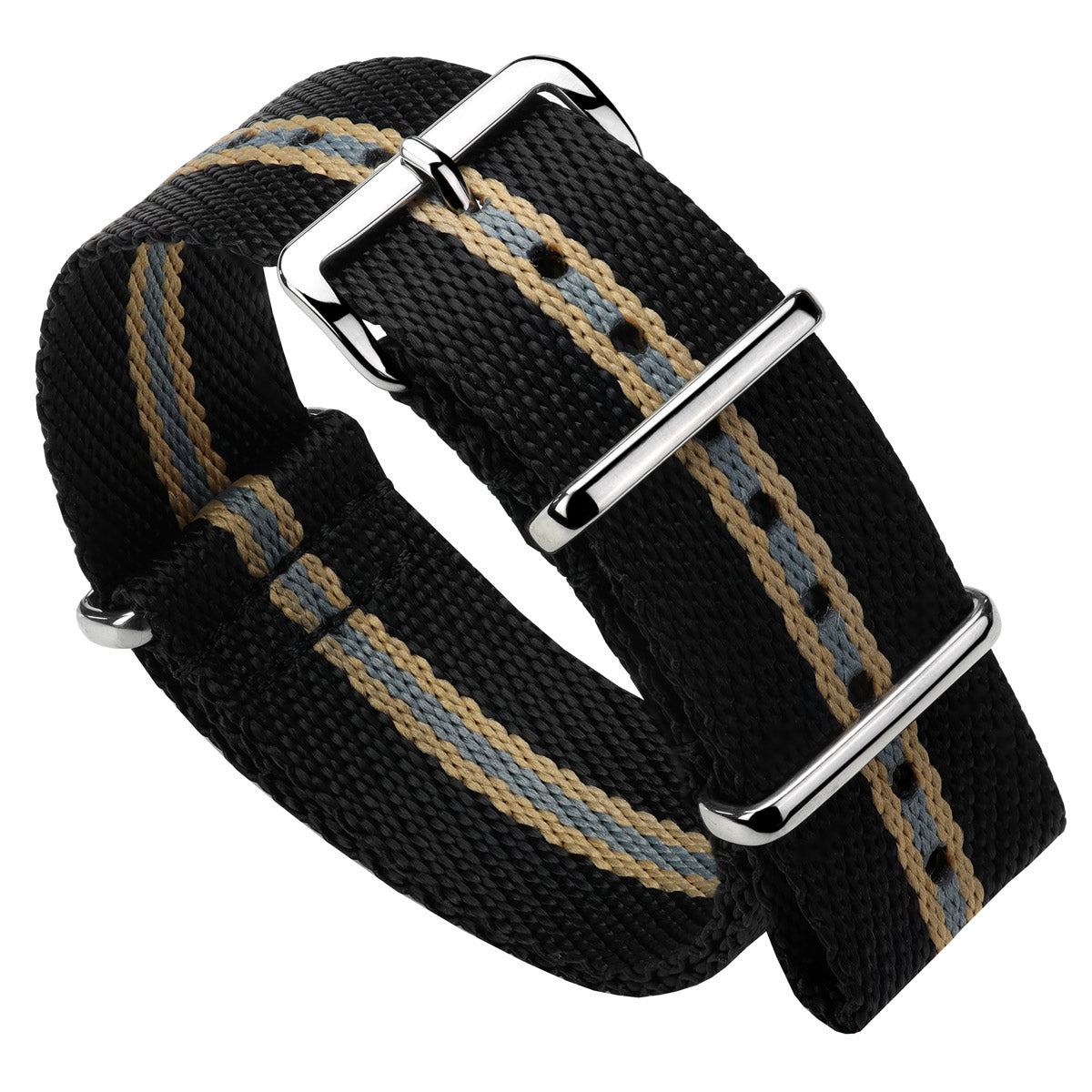 Duckworth Prestex Black Nylon with Sand and Grey Stripe
