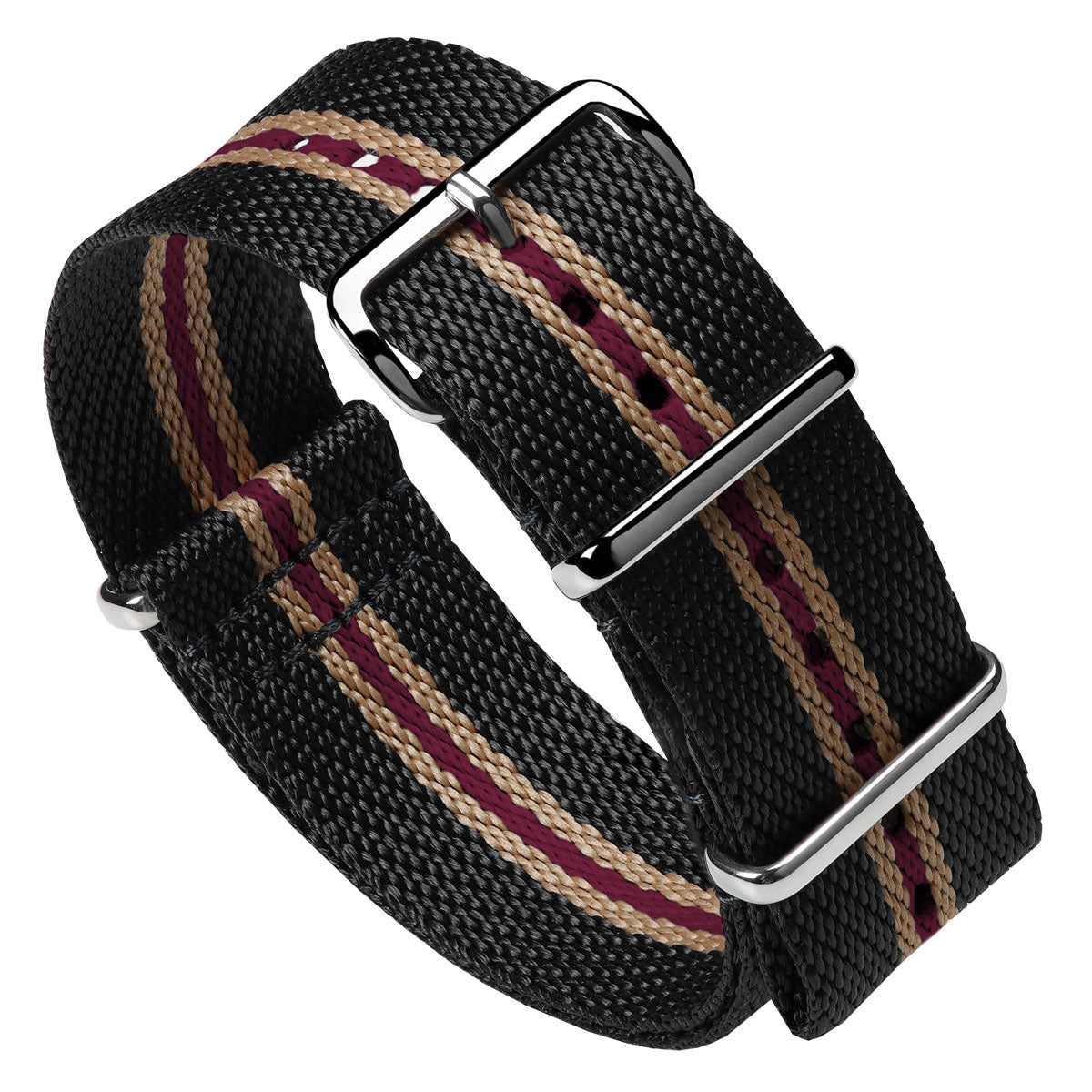 Duckworth Prestex Black Nylon with Brown and Red Stripe