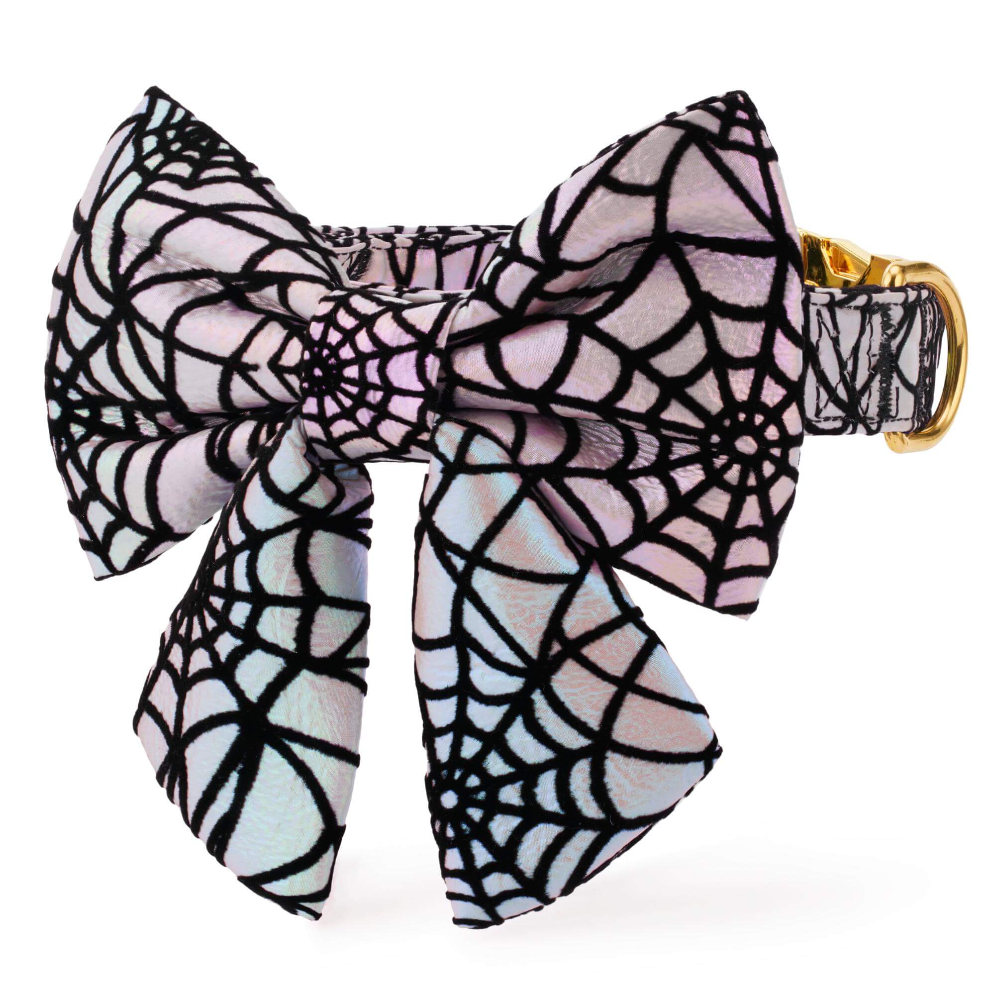 The Foggy Dog Holographic Spiderweb Lady Bow Collar