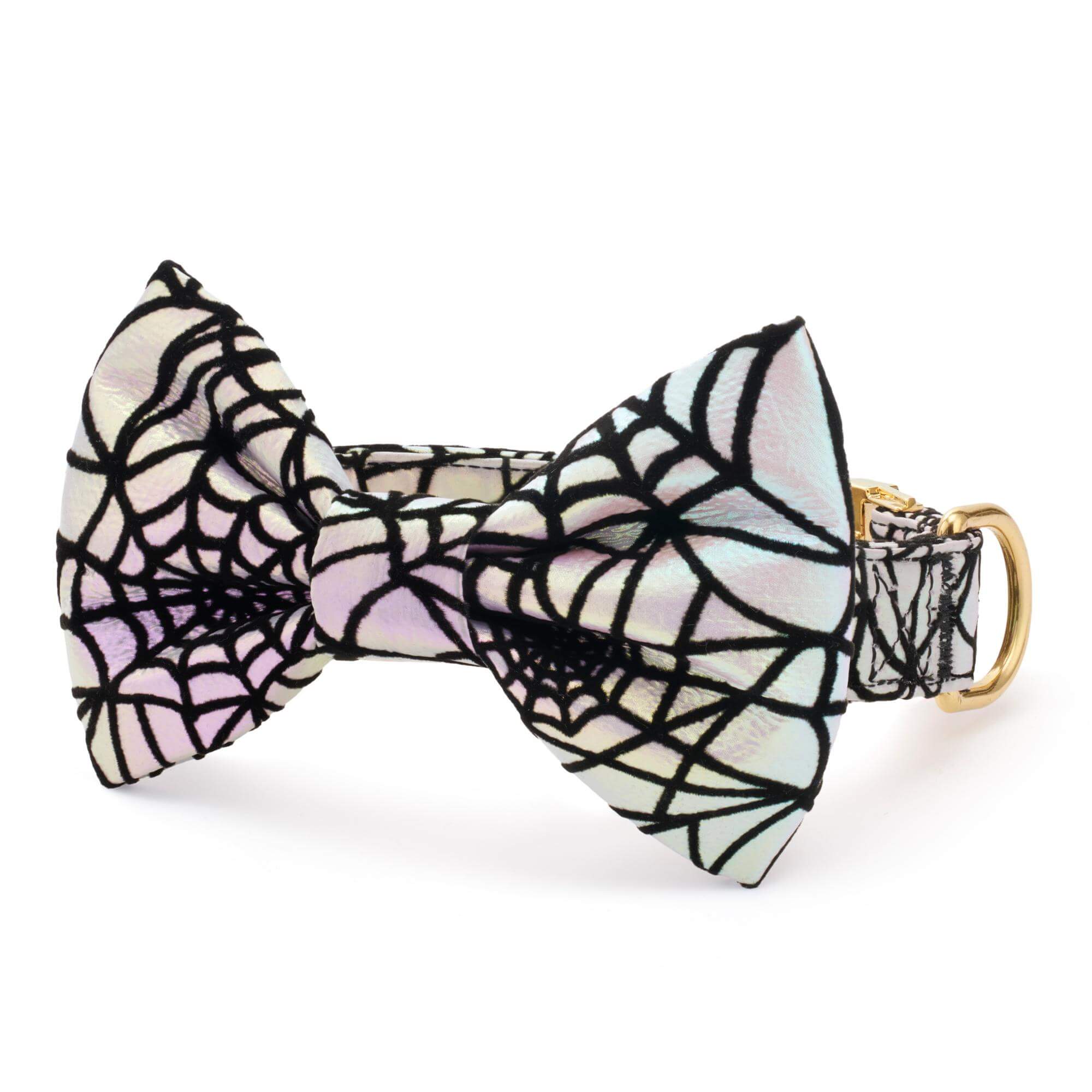 The Foggy Dog Holographic Spiderweb Bow Tie Collar
