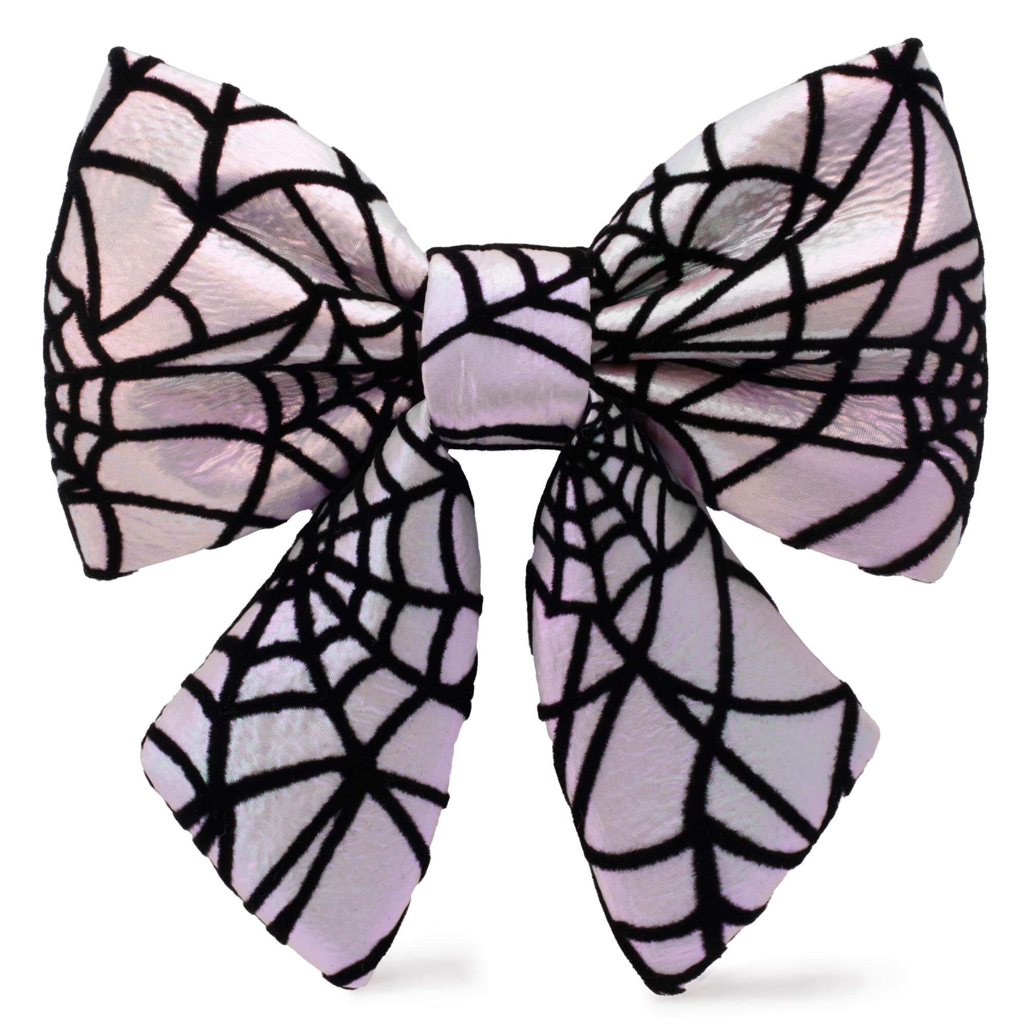 The Foggy Dog Holographic Spiderweb Lady Dog Bow