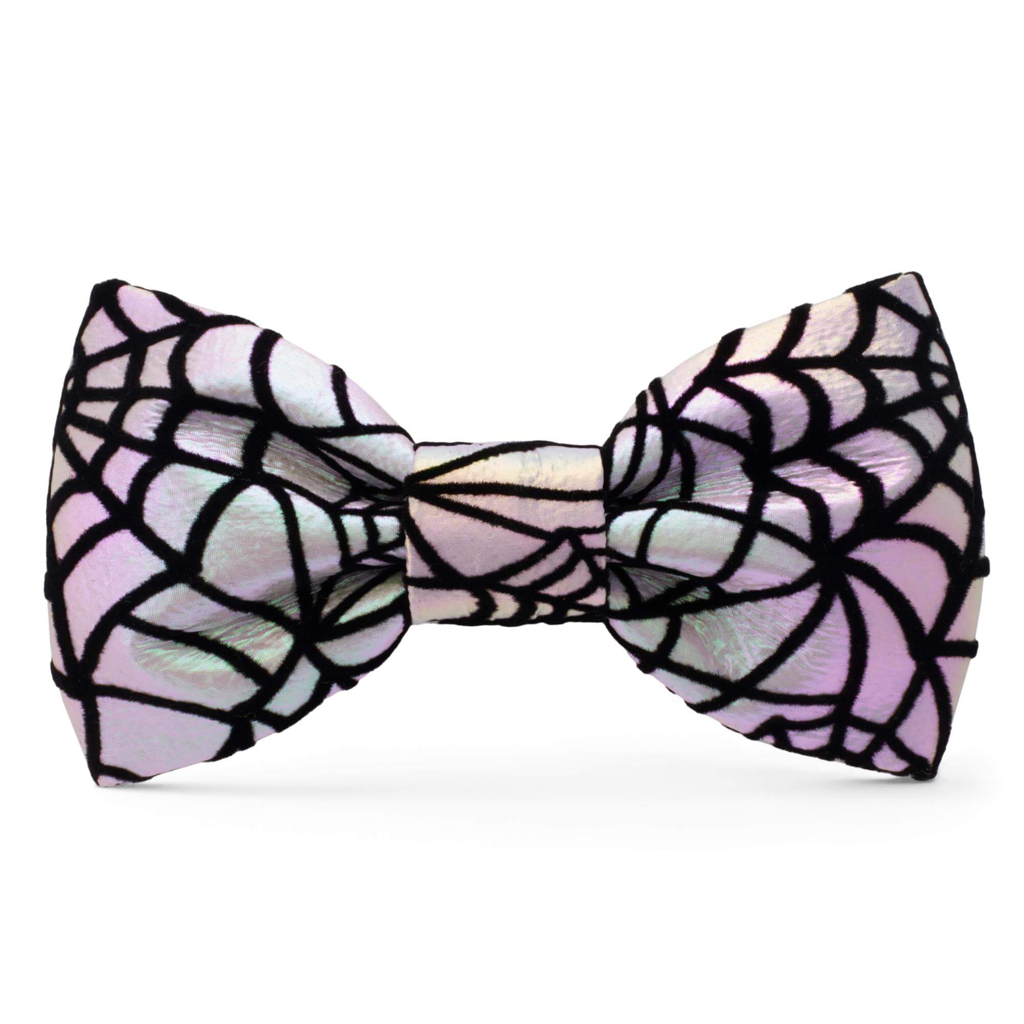 The Foggy Dog Holographic Spiderweb Dog Bow Tie