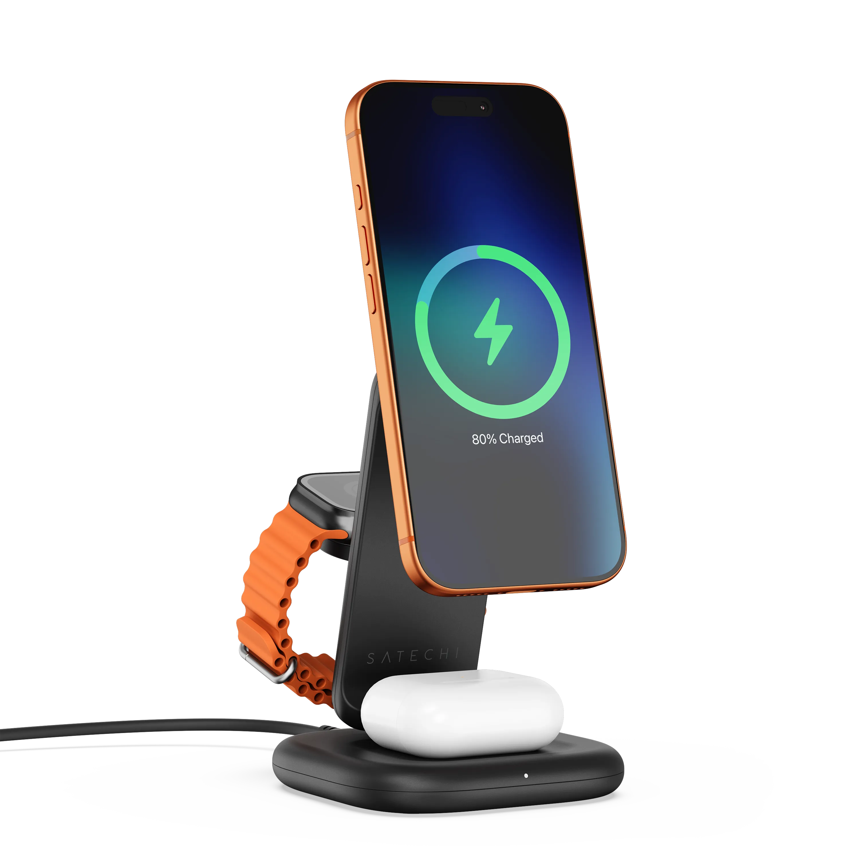 Satechi 3-in-1 Foldable Wireless Charging Stand with Qi2 25W