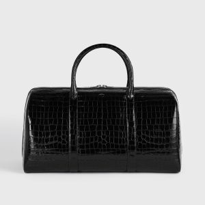 Toteme Studio Croco-embossed weekender black