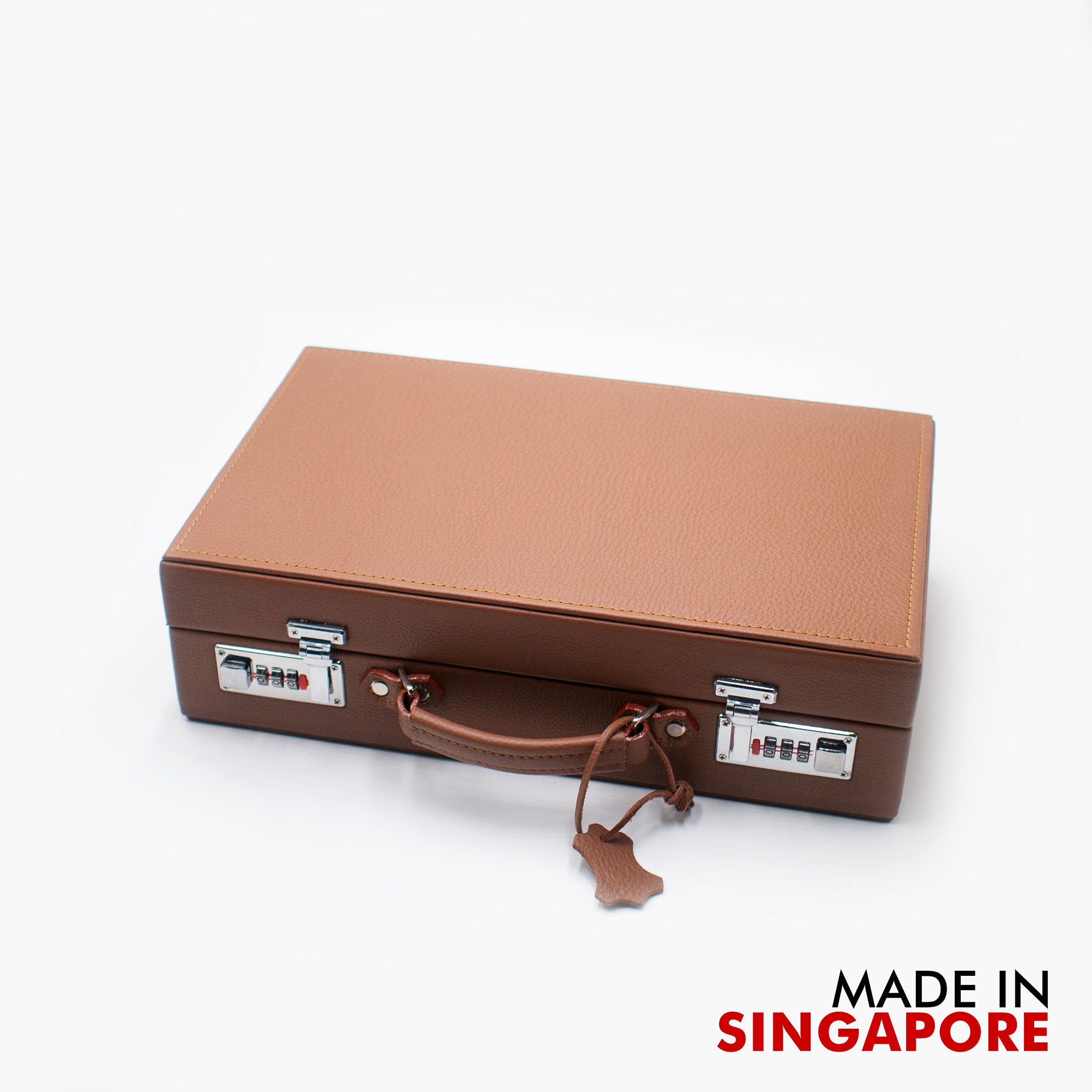 Vario Leather Gingerbread Brown 10 Slot Watch Carrying Case