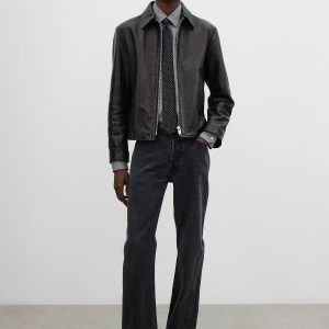 Toteme Studio Zip leather jacket black