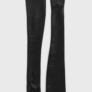 Toteme Studio Extra-long leather gloves black