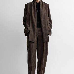 Toteme Studio Scarf lapel blazer taupe melange