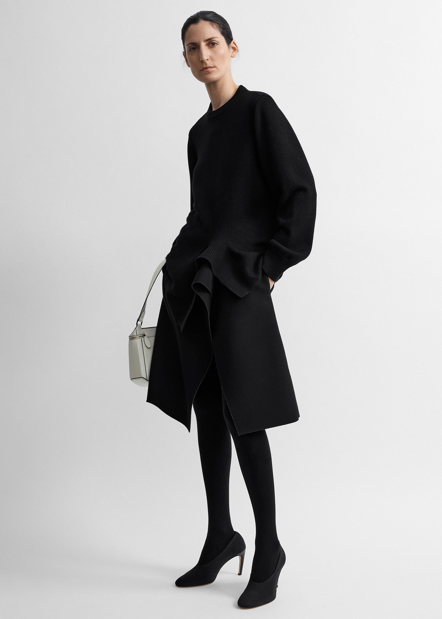 Toteme Studio Asymmetric cashmere knit black