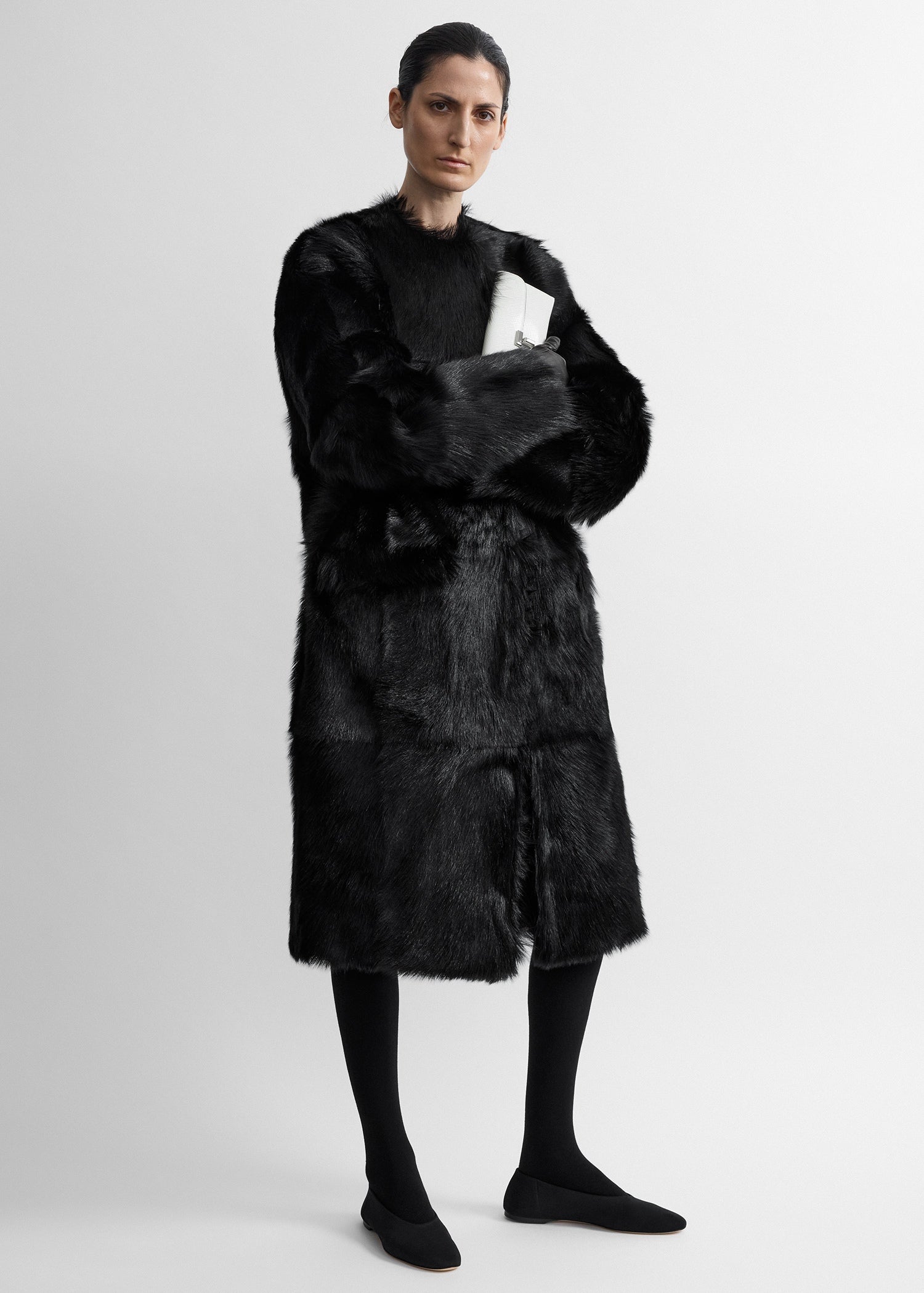 Toteme Studio Structured shearling coat black