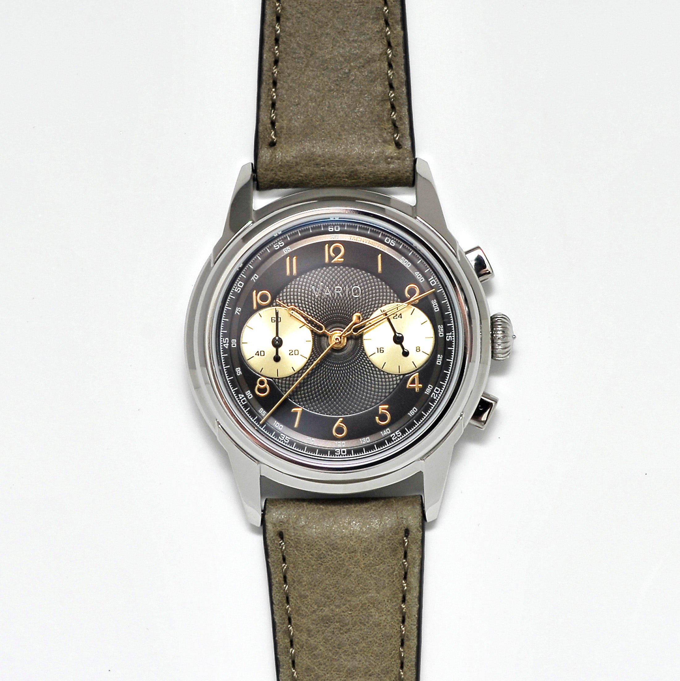 Vario Empire Gunmetal Tuxedo Tachymètre MecaQuartz Chronograph Watch