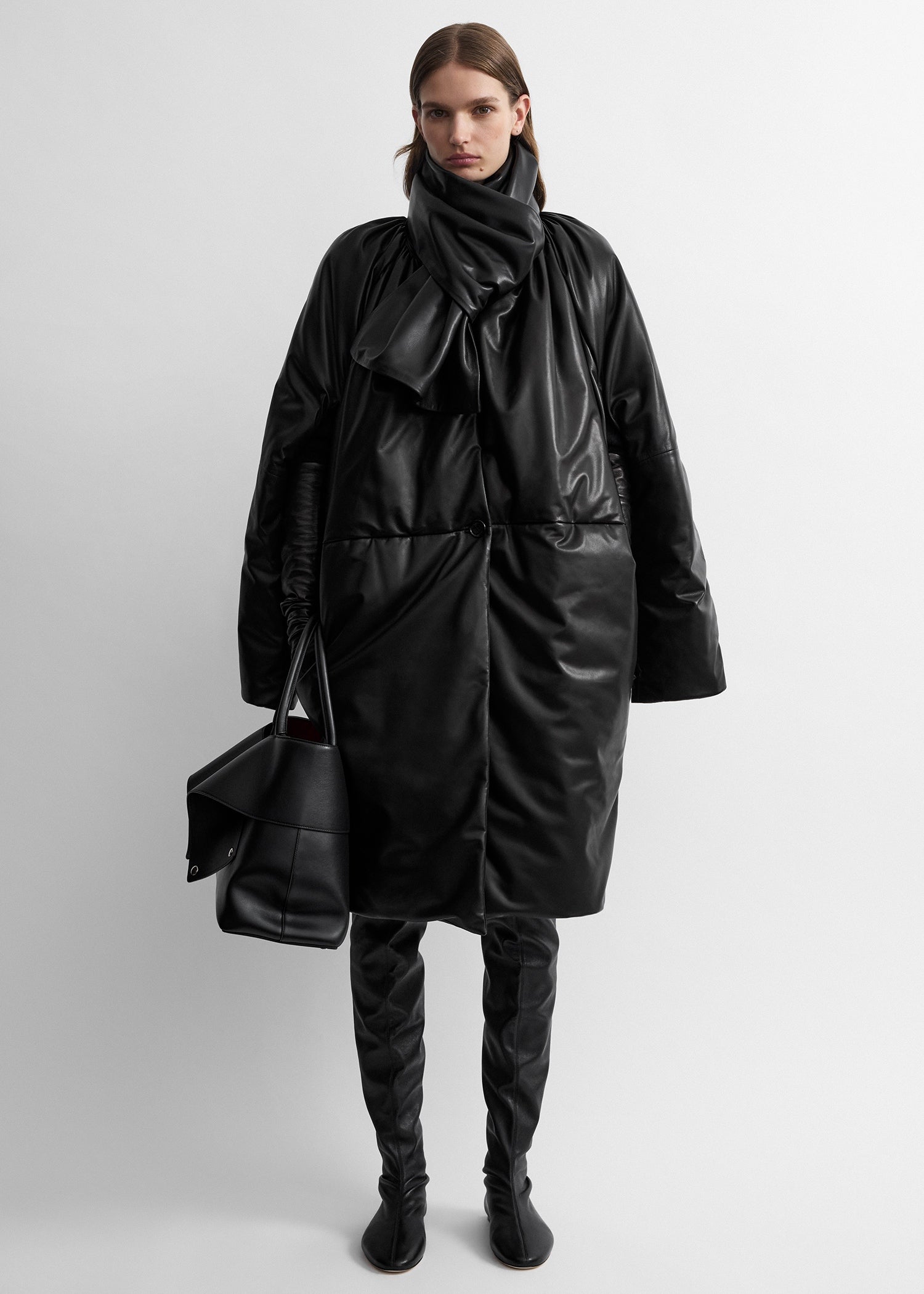 Toteme Studio Padded leather coat black