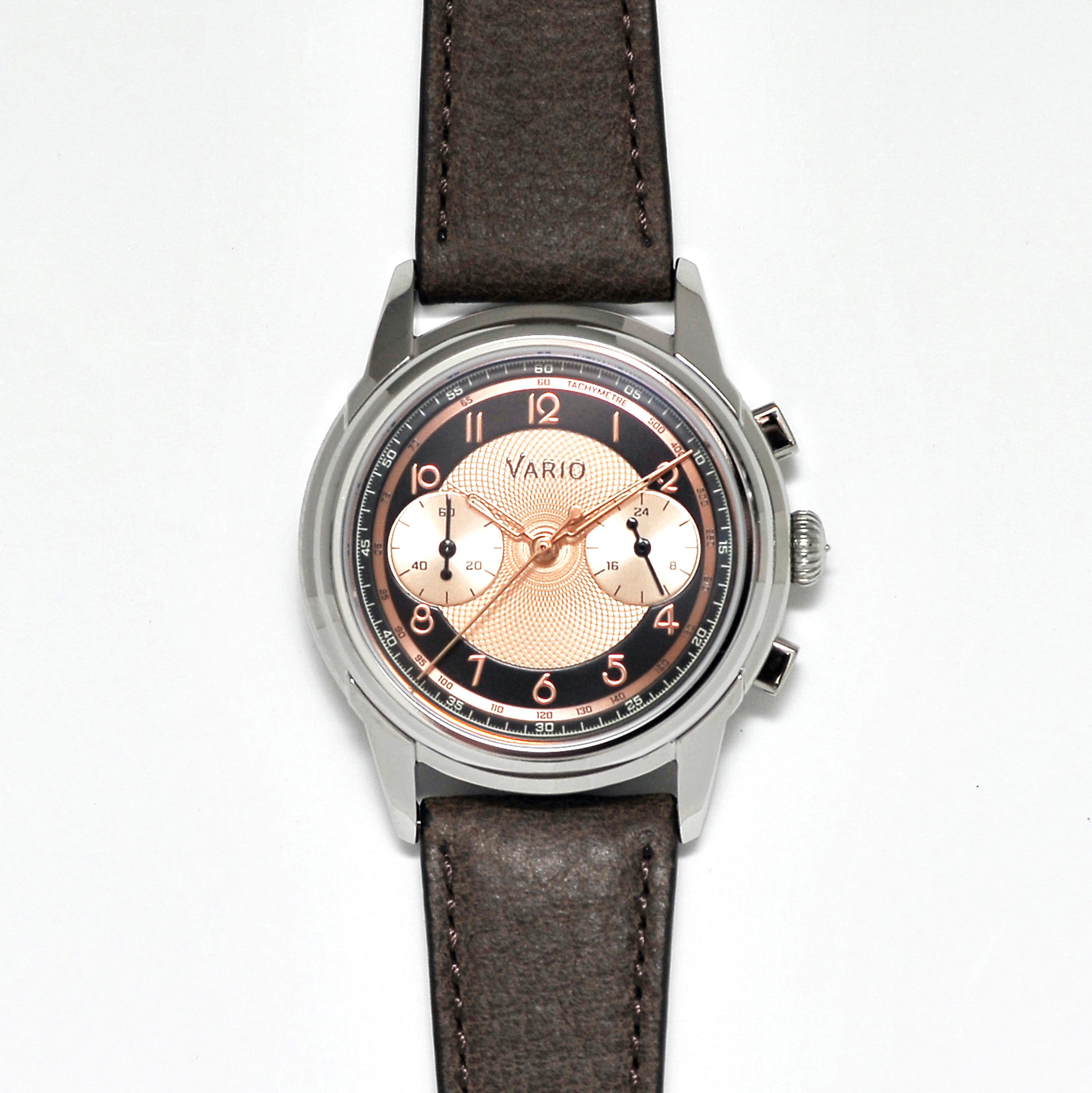 Vario Empire Salmon Tuxedo Tachymètre MecaQuartz Chronograph Watch