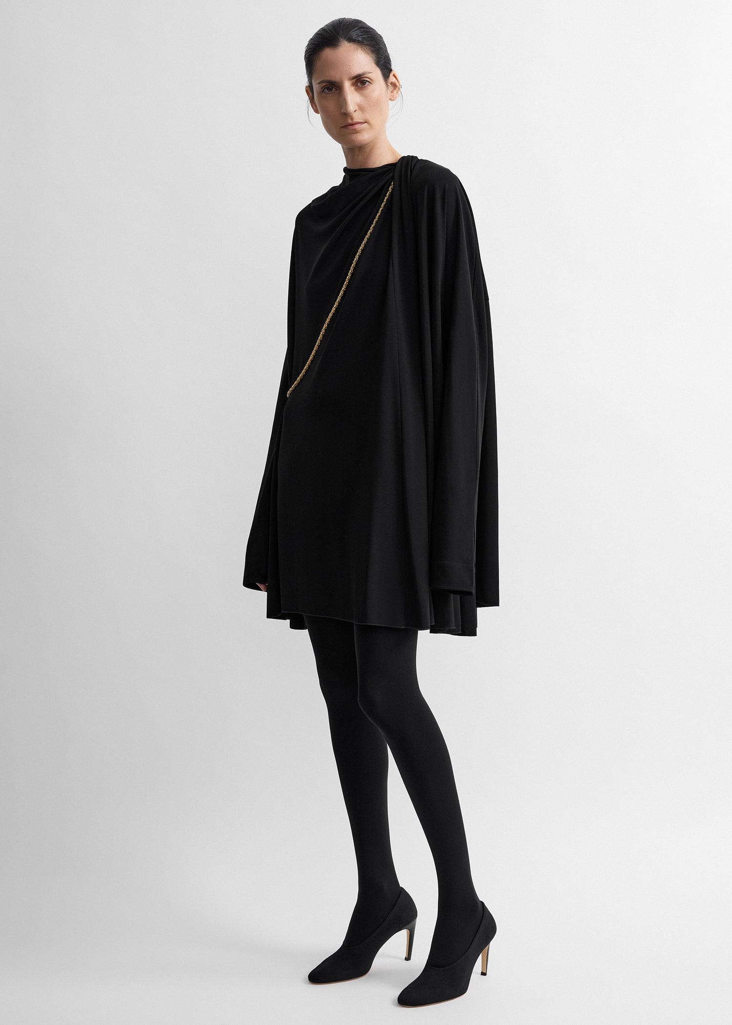 Toteme Studio Asymmetric scarf dress black