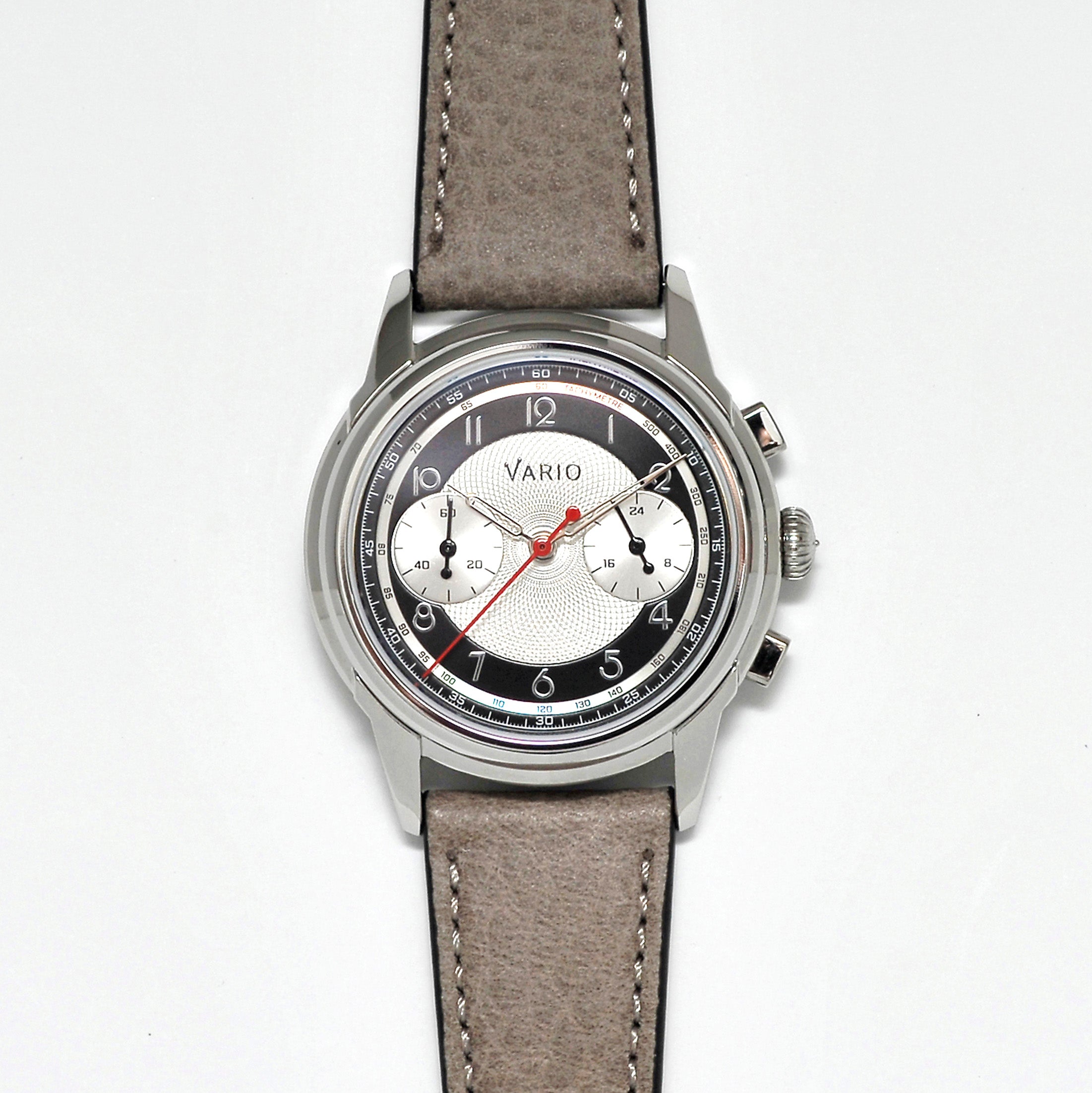 Vario Empire White Tuxedo Tachymètre MecaQuartz Chronograph Watch