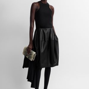 Toteme Studio Sculptural leather skirt black