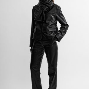 Toteme Studio Short leather blazer black