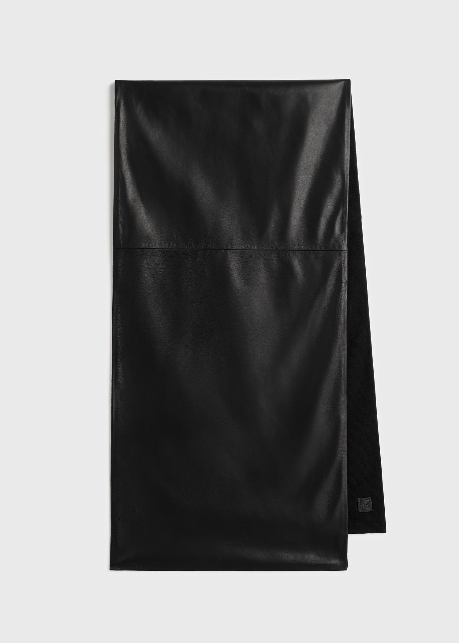 Toteme Studio Leather cashmere scarf black