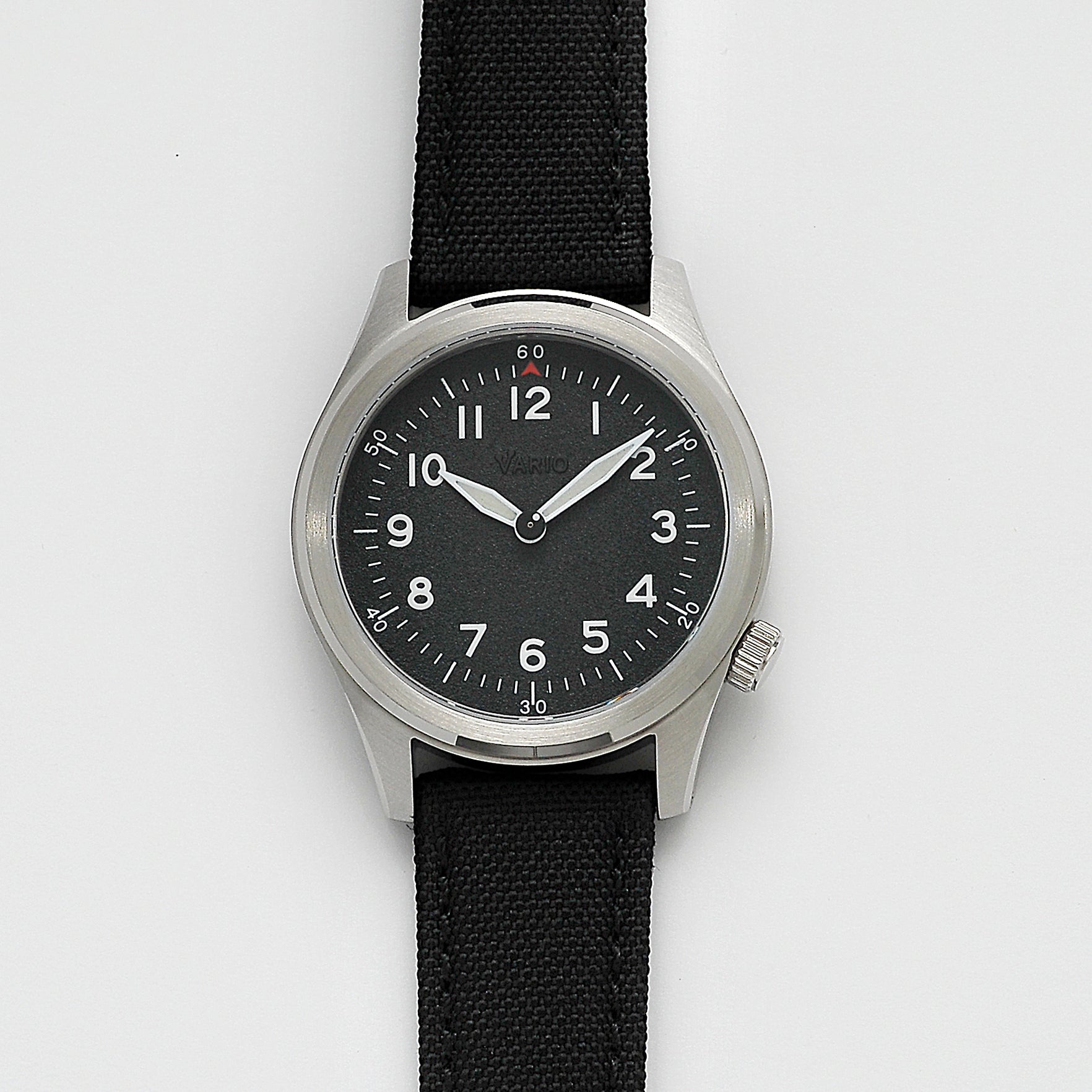 Vario 1945 A-11S Solar Quartz Raven Black Field Watch