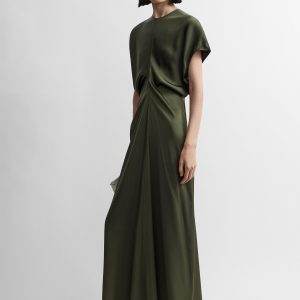 Toteme Studio Slouch waist dress dark green