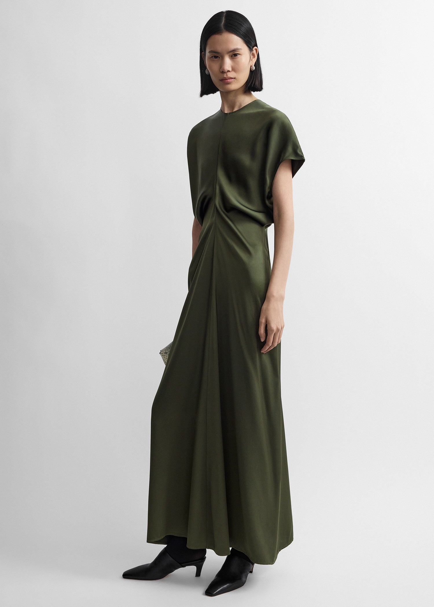 Toteme Studio Slouch waist dress dark green