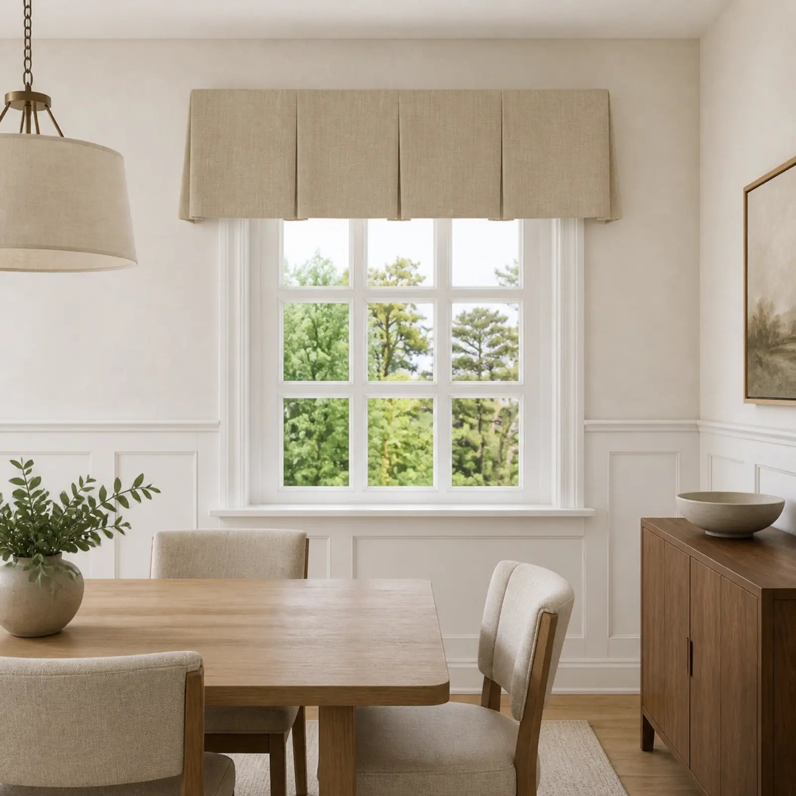 TWOPAGES Isabella Cotton Board Mounted Box Pleat Valance