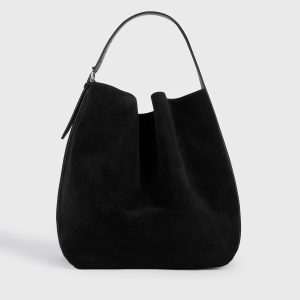 Toteme Studio Belted suede tote black