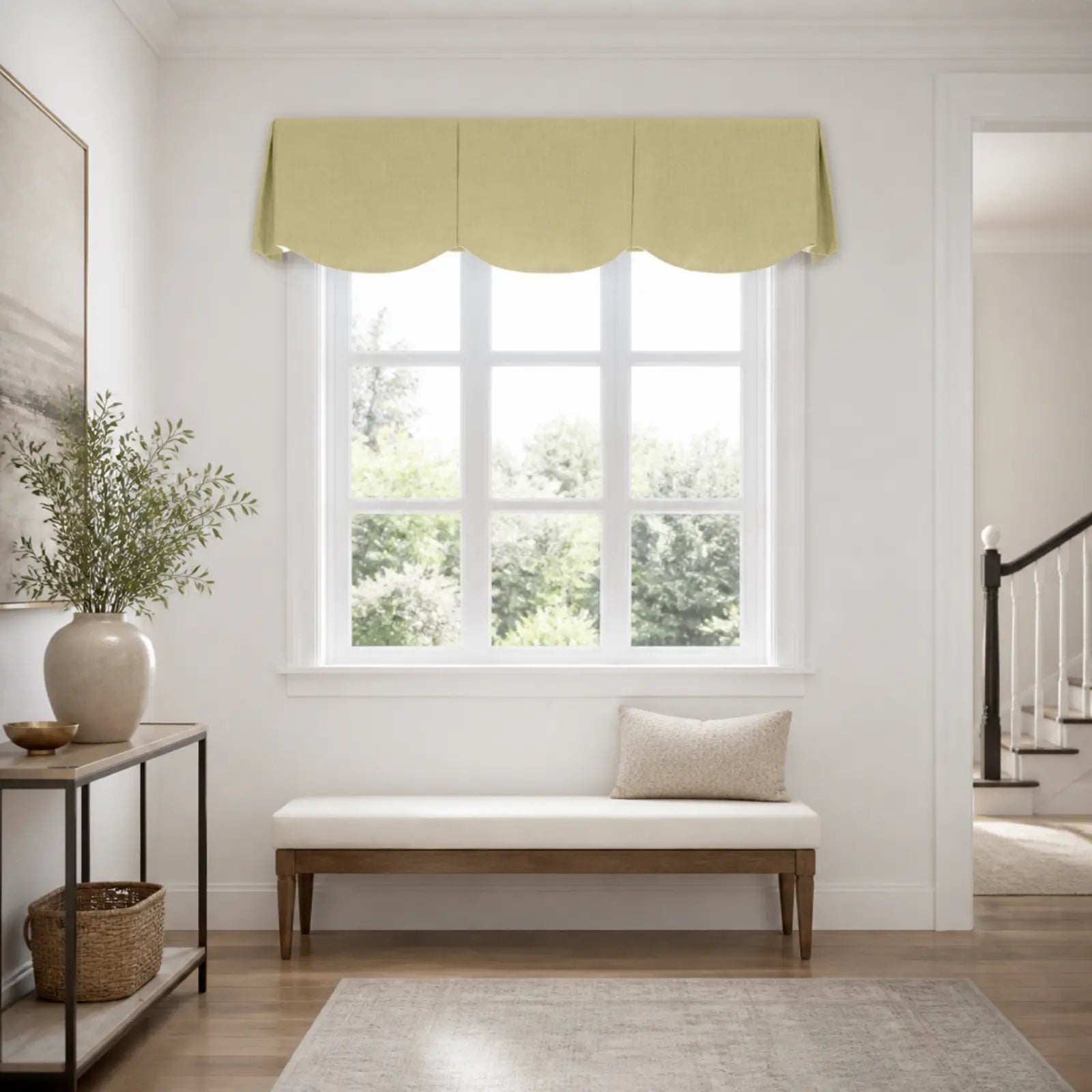TWOPAGES Isabella Cotton Board Mounted Scalloped Valance