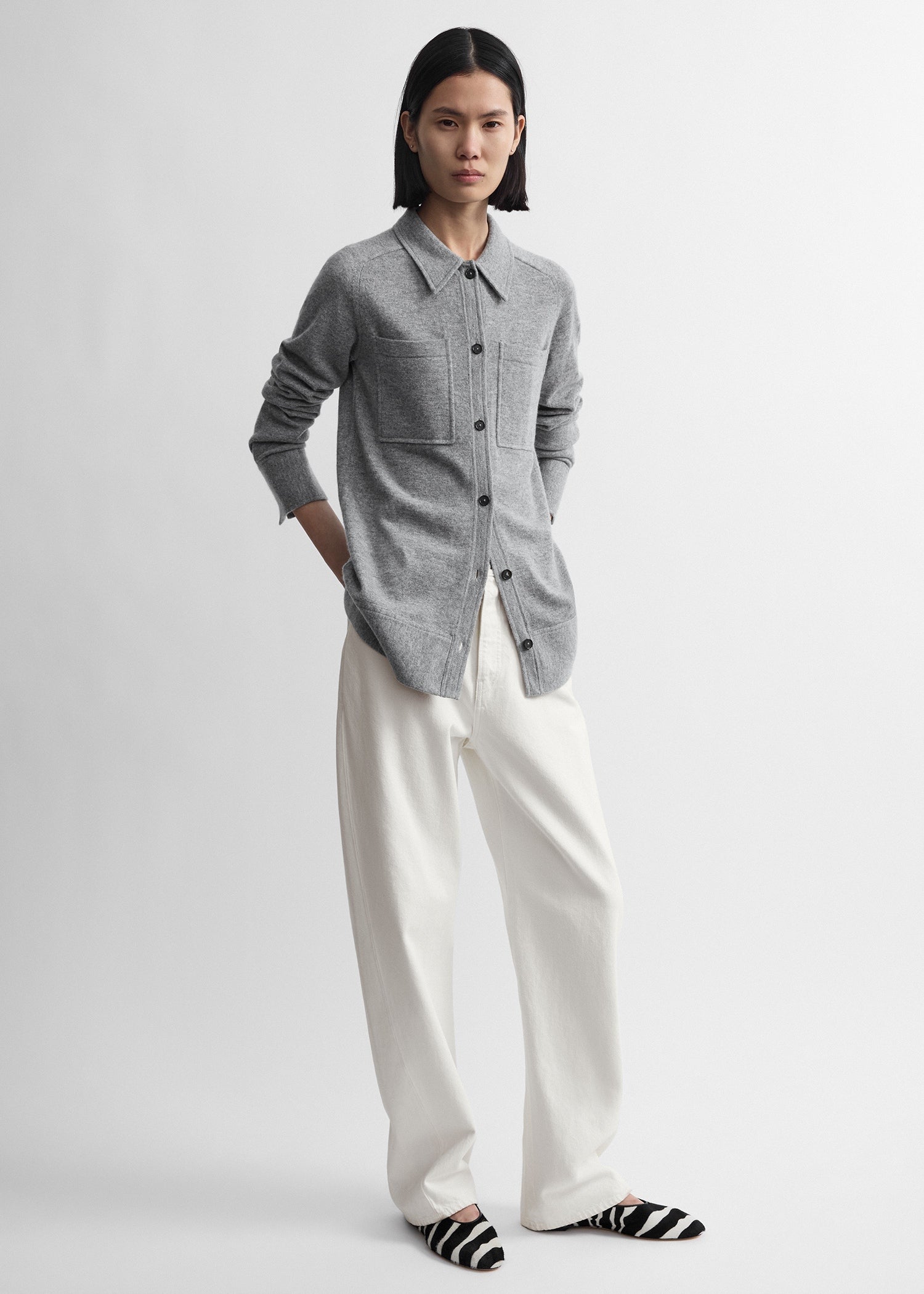Toteme Studio Cashmere shirt grey melange